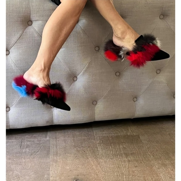 Rebecca Minkoff Shoes - NEW Rebecca Minkoff Roree Fur Mule REAL RABBIT SLIDE Sz 9.5